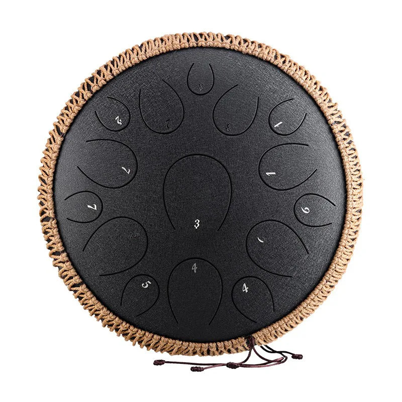 Steel Tongue Drum - 15 Note 14 Inch Tongue Drum Instrument - Hand