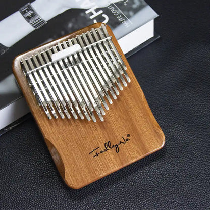 Close-up of the keys on a 34 key kalimba.