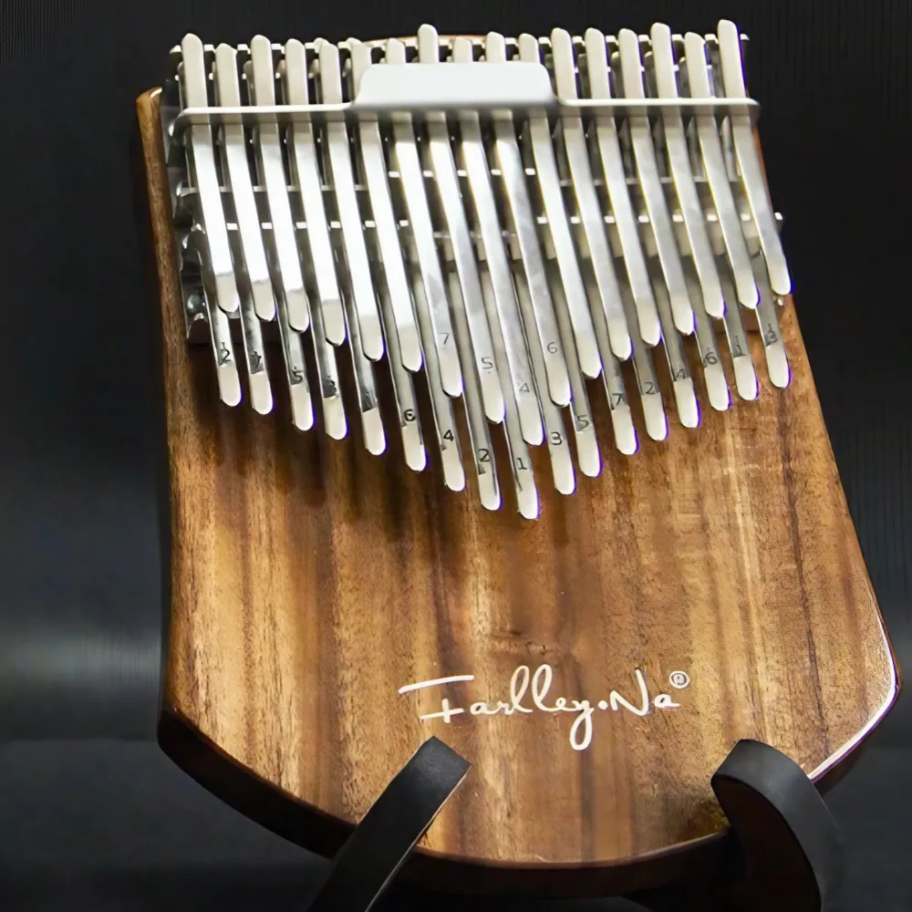 Artistic shot of a chromatic 34 key kalimba