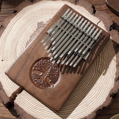 Premium 24-Note Kalimba with Exquisite Life Tree Carving - B/C Major