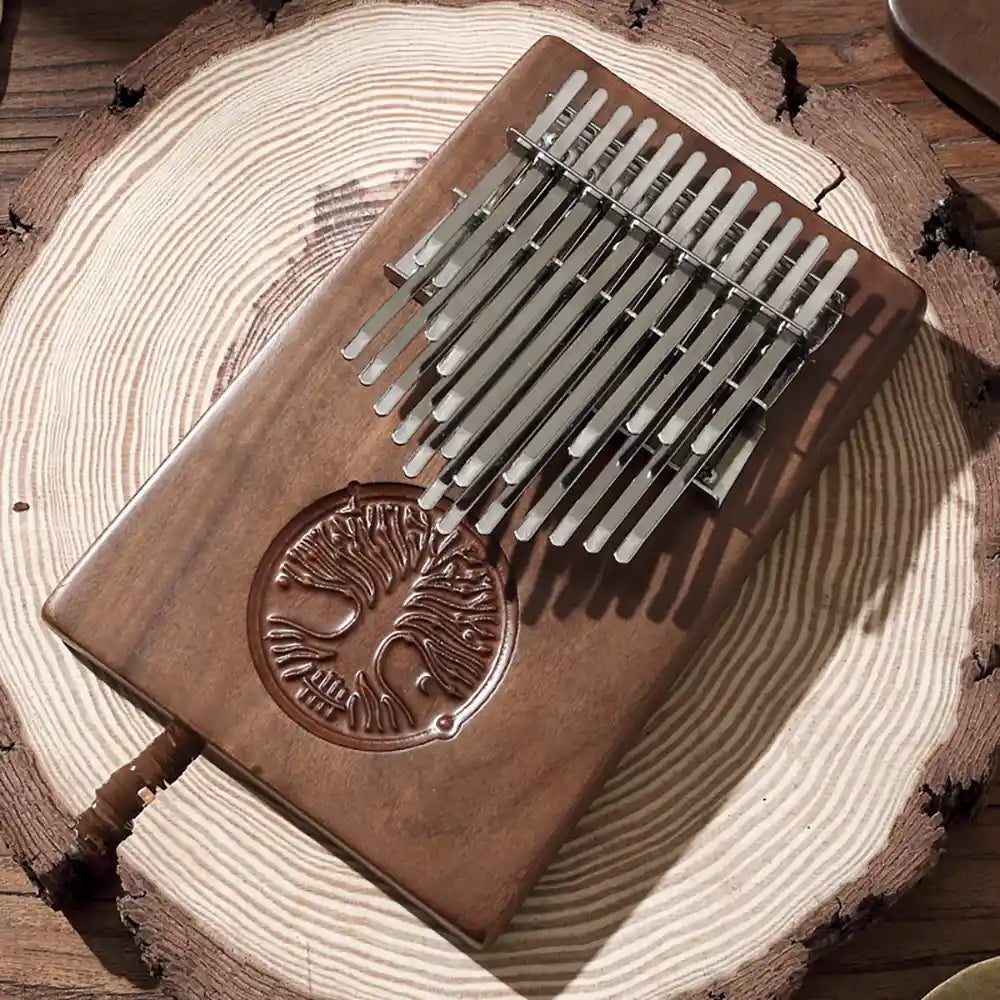 Hluru Premium 24-Note Kalimba with Exquisite Life Tree Carving - B/C Major