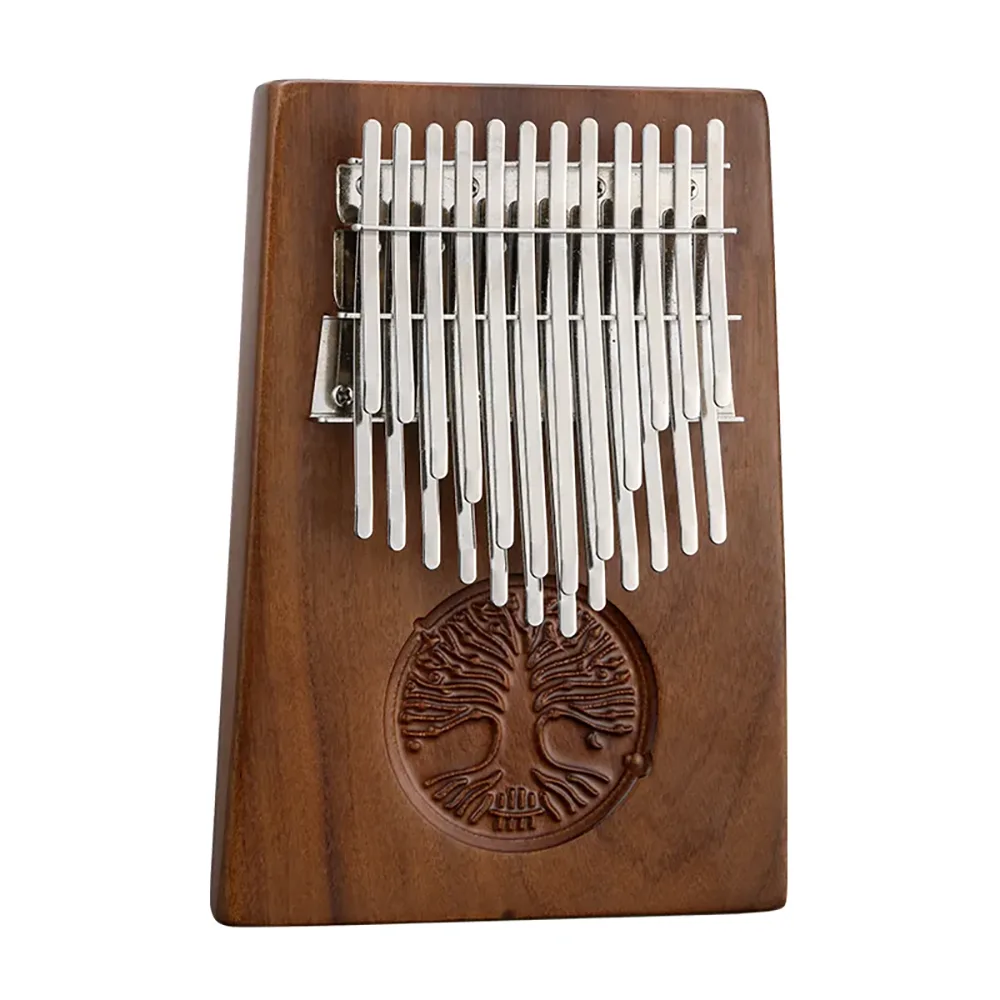 Hluru Premium 24-Note Kalimba with Exquisite Life Tree Carving - B/C Major