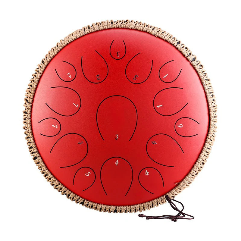 Steel Tongue Drum - 15 Note 14 Inch Tongue Drum Instrument - Hand