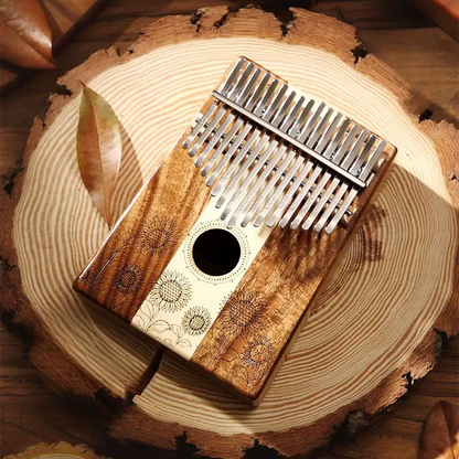 Kalimba instrument with musical notations.